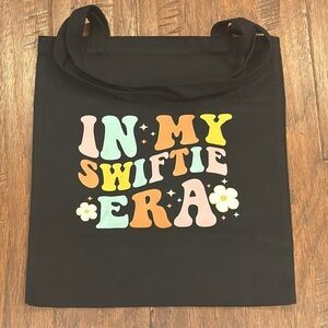 Black Tote Bag with Colorful 'In My Swiftie Era' Design